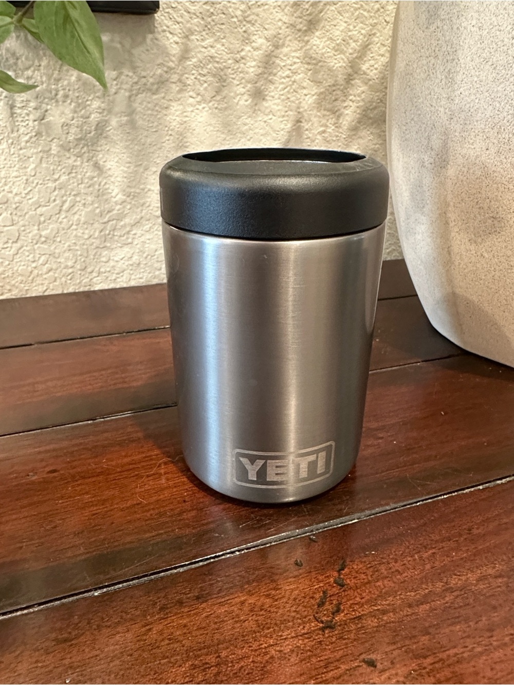 Yeti Insulated Can Holder Dark Gray with Embossed Logo